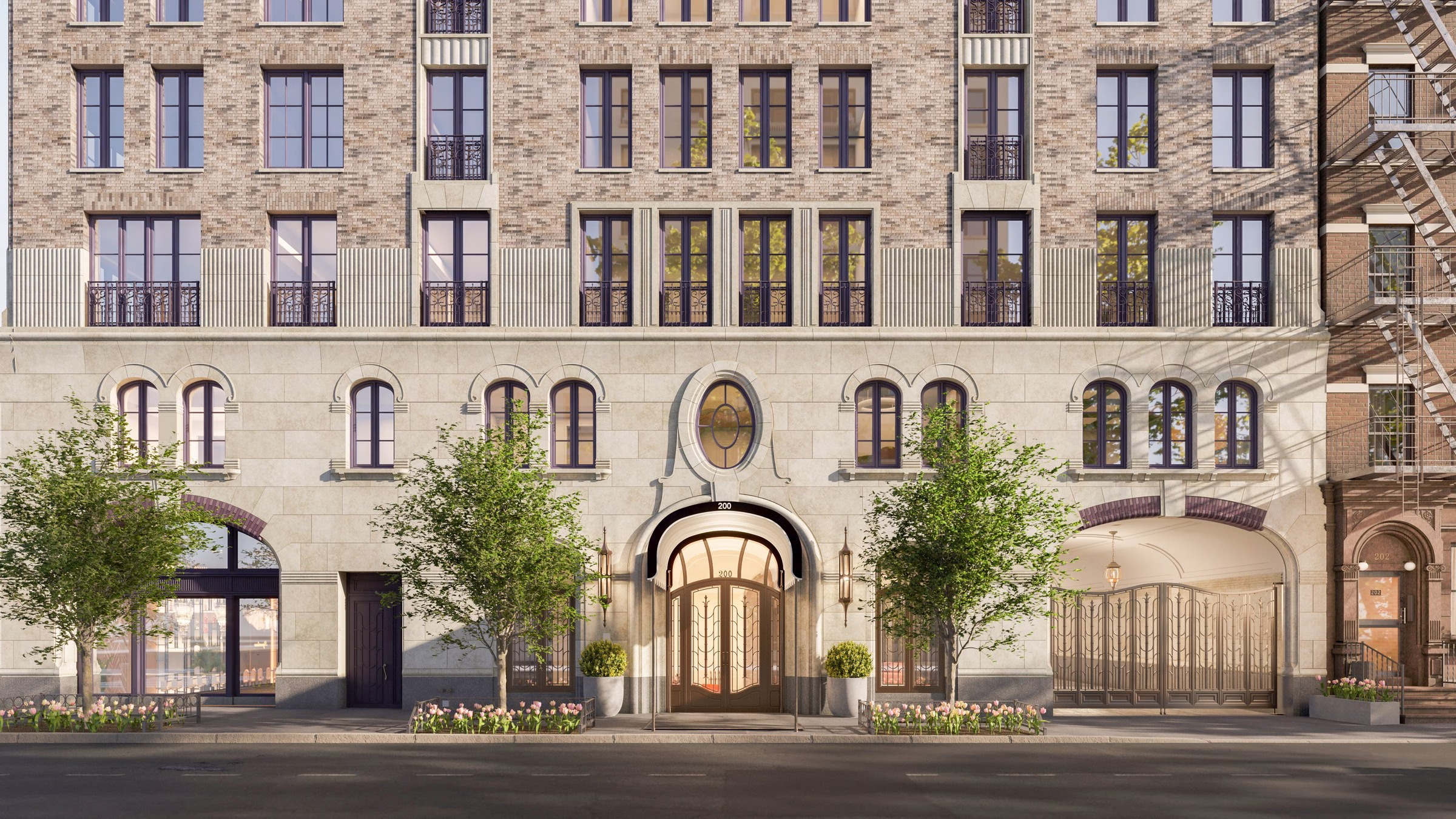 200 West 88th Street RAMSA-designed limestone facade and arched ground-floor entry on the Upper West Side