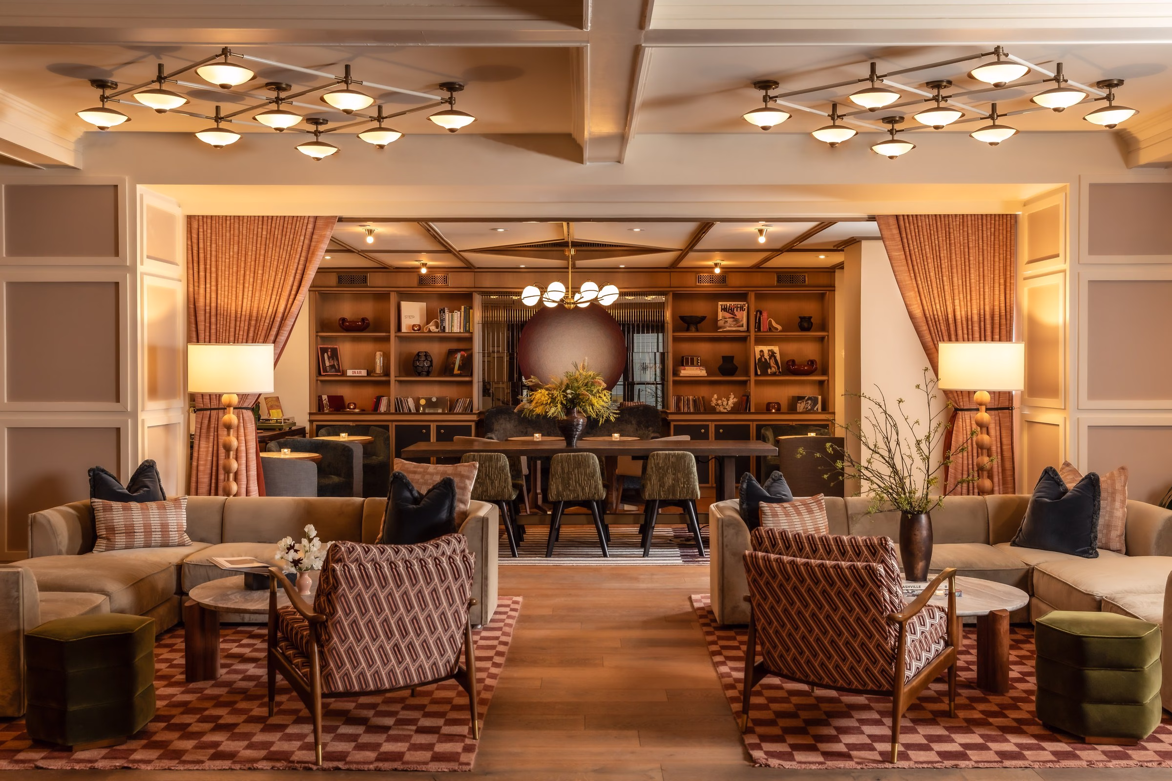 Hutton Hotel Vinyl Lounge with curated record collection and Nashville music memorabilia