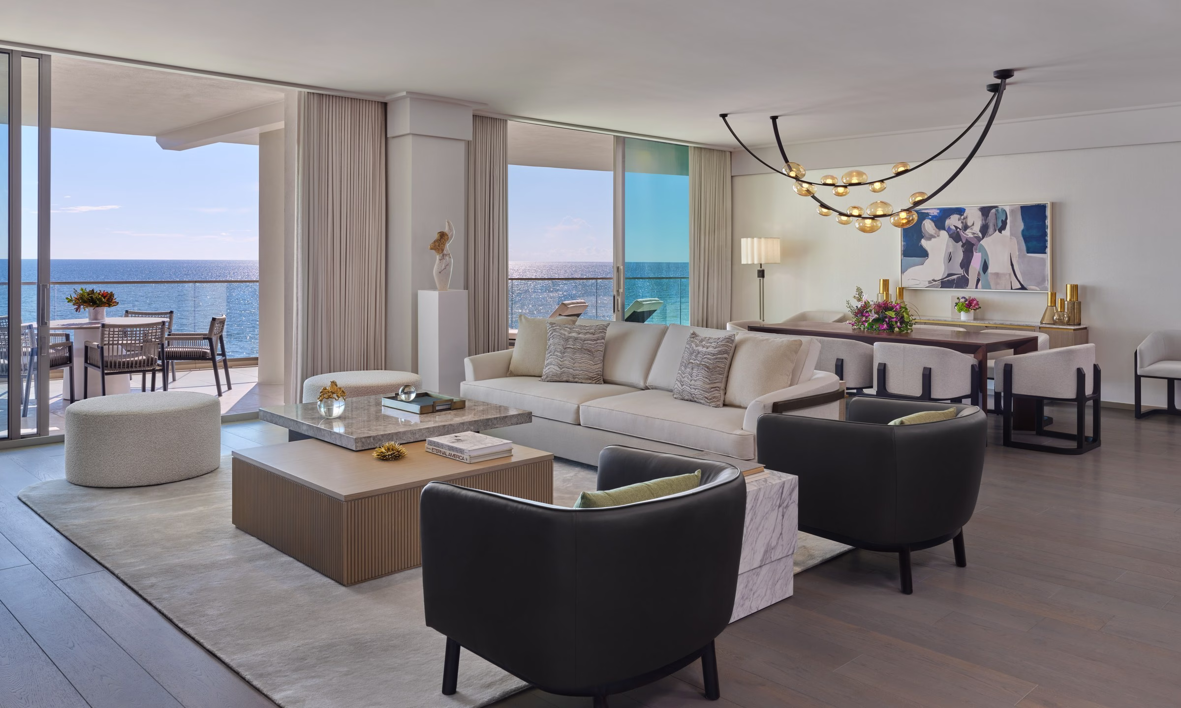 St. Regis Longboat Key Katherine Klauber Suite living room with Gulf Coast view in Sarasota