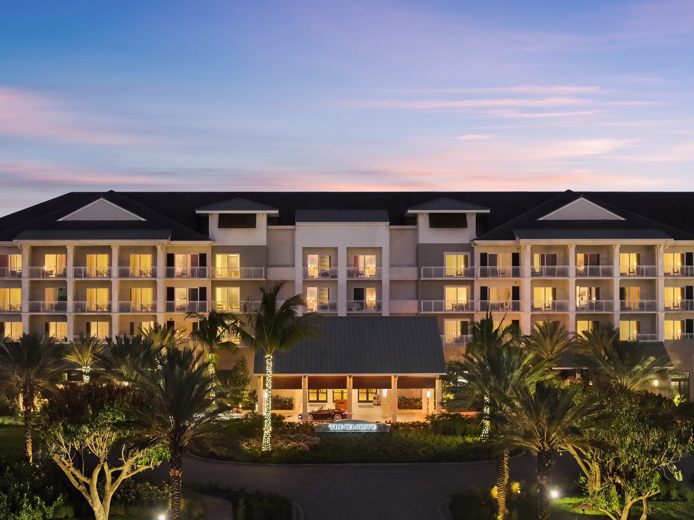 The Belgrove West Palm Beach aerial view of the resort showcasing the Porsche partnership activation