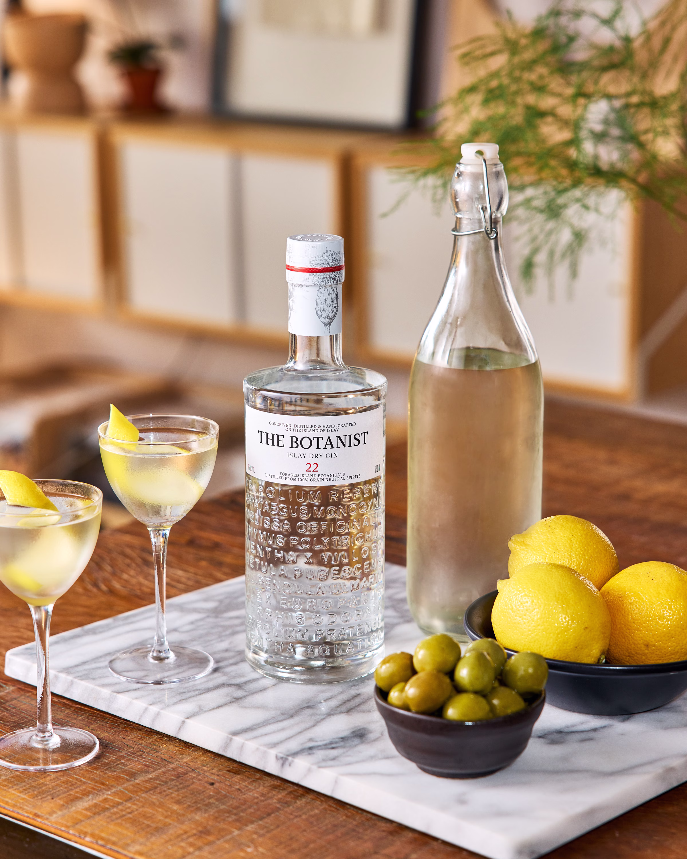 The Botanist Islay Dry Gin bottle photographed on a clean studio backdrop