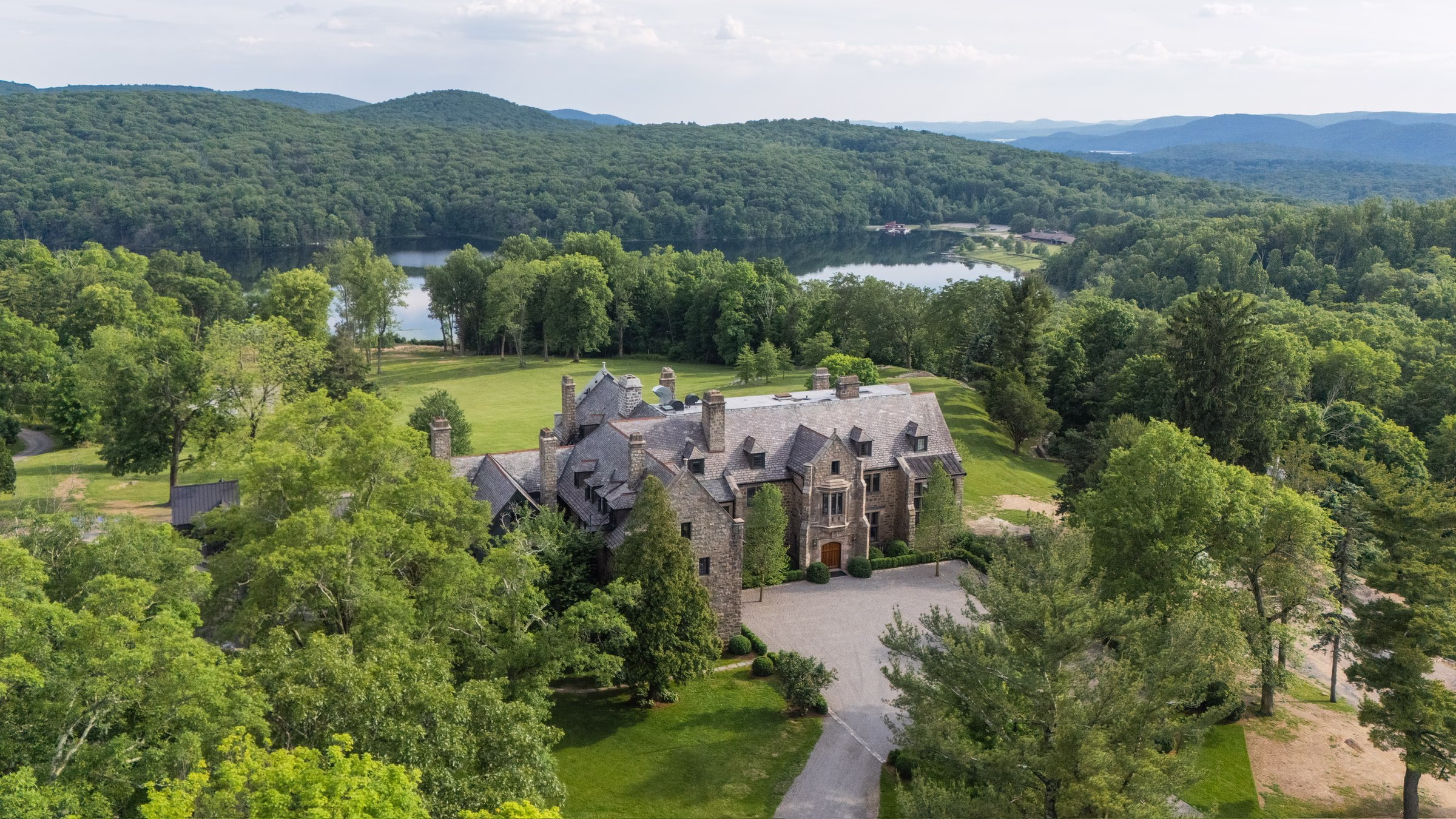 The Ranch wellness retreat aerial view of the property grounds and hiking trails